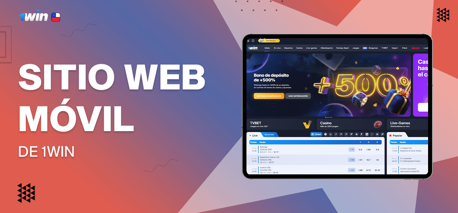 sitio web móvil de 1win